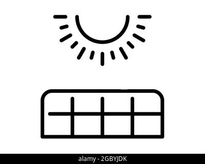 Solarmodul Sun Power erneuerbare Nachhaltigkeit einzelnes isoliertes Symbol mit Vektordarstellung im Umriss-Stil Stockfoto