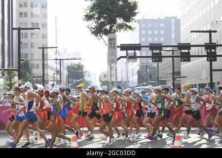 Tokio, Japan. August 2021. Illustration während der Olympischen Spiele Tokio 2020, Finale des 20-km-Laufs der Leichtathletik-Männer am 5. August 2021 im Sapporo Odori Park in Sapporo, Japan - Foto Kishimoto/DPPI Quelle: Independent Photo Agency/Alamy Live News Stockfoto