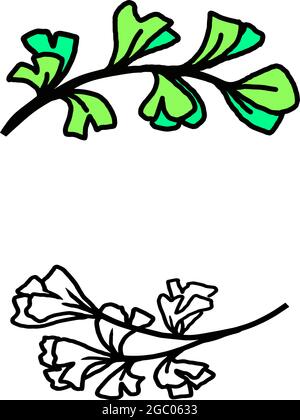 Handgezeichnete schwarze Tinte floralen Clip atr Stock Vektor