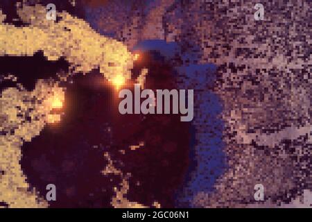 Abstrakter Burgunder-, Lila- und Goldhintergrund mit Marmorstruktur und glänzendem Glitzer. Vektorsteinoberfläche in der Alkoholtinte-Technik. Flüssigkunstlust Stock Vektor