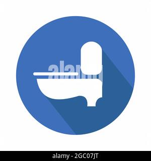 Vektor-Grafik von Toilet Seat - Flat Style - einfache Abbildung. Bearbeitbare Kontur. Design template vector.outline style Design.Vector Grafik illustrative Stock Vektor