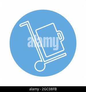 Vektor-Grafik von Gepäck - Blau Monochrom-Stil - Logo-Element Illustration.Symbol-Design.farbige Sammlung.editierbarer Strich Stock Vektor