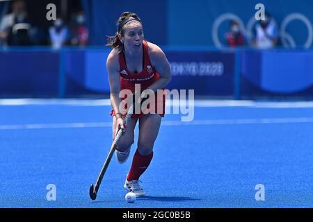 Tokio, Japan. August 2021. Damen Hockey Bronze Medaillenspiel. Großbritannien (GBR) vs. Indien (IND). Oi Hockey Stadium. 1-19. 4chome. Yashio. Shinagawa-ku. Tokio. Laura Unsworth (GBR). Kredit Garry Bowden/Sport in Pictures/Alamy live News Kredit: Sport in Pictures/Alamy Live News Stockfoto