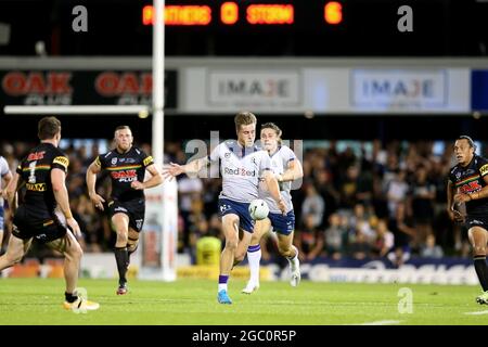 SYDNEY, AUSTRALIEN - 25. MÄRZ: Cameron Munster of the Storm während des dritten NRL-Spiels der Penrith Panthers und Melbourne Storm im BlueBet Stadium am 25. März 2021 in Sydney, Australien. Quelle: Kevin Manning/Speed Media/Alamy Live News Stockfoto