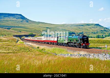 Royal Scott Klasse Nr. 46100 Royal Scot in AIS Gill, Cumbria, Settle to Carlisle Railway, England, 3. August 2021 Stockfoto