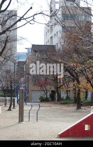 Osaka Street Park ohne Menschen im Herbst Stockfoto