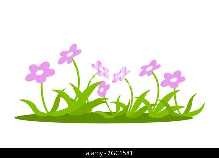 Schöne Blumen auf weißem Hintergrund. Vorlage für Dekoration und Design. Vektor-isolierte Illustration in flacher Form. Stock Vektor