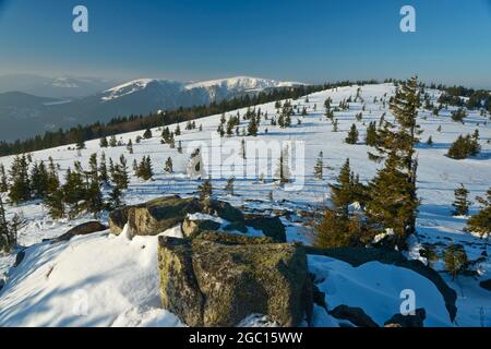 FRANKREICH, HAUT-RHIN (68), SOULTZEREN, NATURPARK BALLONS DES VOSGES, NATURSCHUTZGEBIET TANET-GAZON DU FAING, HAUT FOURNEAU IM WINTER Stockfoto