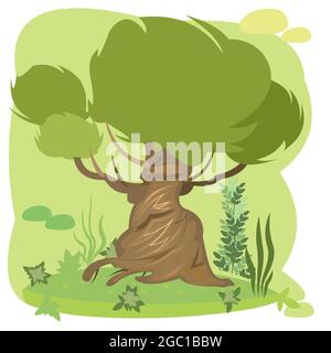 Olivenbaum. Grüne ländliche Landschaft mit Hügeln und Hügeln. Flacher Cartoon-Stil. Die Abbildung ist auf einem weißen Hintergrund isoliert. Vektor Stock Vektor