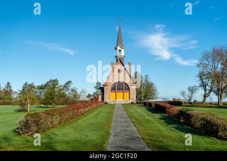 Gedächtniskirche, Grand Pre, Annapolis Valley, Nova Scotia, Kanada Stockfoto