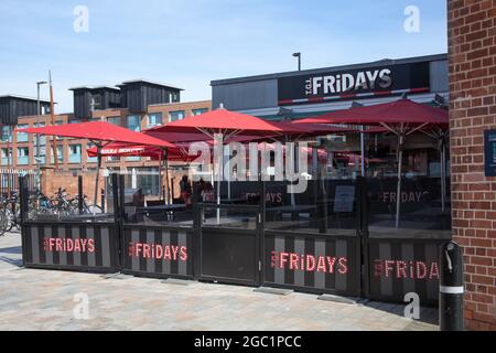 Das Restaurant TGI Fridays im Gloucester Quays in Großbritannien Stockfoto