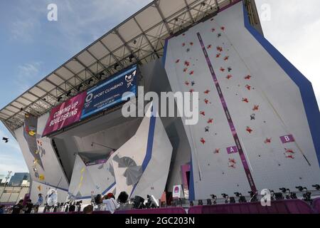 Illustration während der Olympischen Spiele Tokio 2020, Sport Climbing Men's Combined Final Speed am 5. August 2021 im Aomi Urban Sports Park in Tokio, Japan - Foto Kishimoto / DPPI Stockfoto