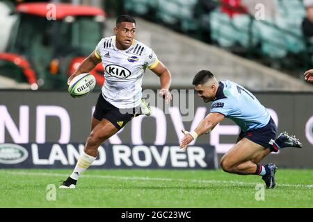 SYDNEY, AUSTRALIEN - 14. MAI: Julian Savea von den Hurricanes hat in der ersten Runde des Super Rugby Trans Tasman-Spiels zwischen den NSW Waratahs und Hurricanes am Sydney Cricket Ground am 14. Mai 2021 in Sydney, Australien, einen Versuch gemacht. (Foto von Pete Dovgan/Speed Media/Icon Sportswire). Quelle: Pete Dovgan/Speed Media/Alamy Live News Stockfoto