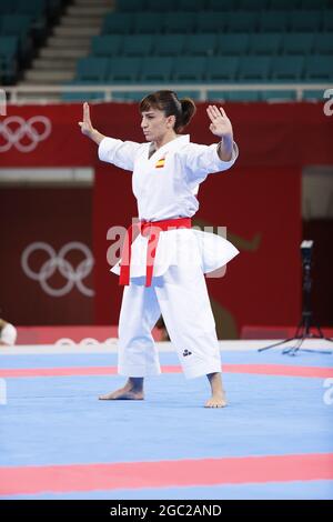 Tokyo, Japan,06/08/2021, SANCHEZ JAIME Sandra (ESP) Goldmedaille während der Olympischen Spiele Tokyo 2020, Karate Women's Kata Final Bout am 5. August 2021 in Nippon Budokan in Tokio, Japan - Foto Foto Kishimoto / DPPI Stockfoto