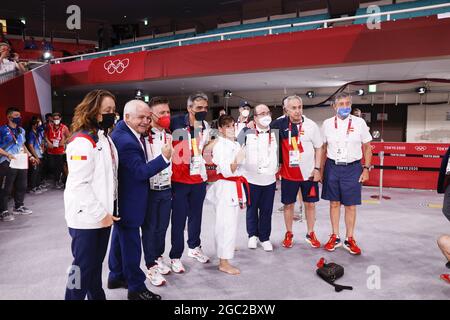 Tokyo, Japan,06/08/2021, SANCHEZ JAIME Sandra (ESP) Goldmedaille während der Olympischen Spiele Tokyo 2020, Karate Women's Kata Final Bout am 5. August 2021 in Nippon Budokan in Tokio, Japan - Foto Foto Kishimoto / DPPI Stockfoto