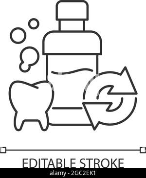 Lineares Symbol für die Nachfüllung von Mundwasser Stock Vektor