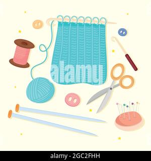 Paket von Symbolen Nähen Stock Vektor