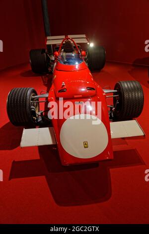 MULHOUSE, FRANKREICH, 28. Juni 2021 : Ferrari F1 1970. Die Cité de l'automobile oder Schlumpf Collection beherbergt die weltweit größte Sammlung von Autos mit Stockfoto