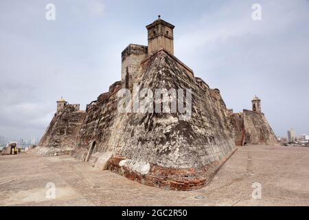 Castillo de San Roanea de Barajas, Cartagena, Kolumbien. Stockfoto