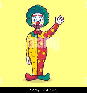 Lustige Clown Maskottchen Charakter. Zeichentrickfigur Stock Vektor