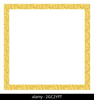 Goldener quadratischer Glitzerrahmen. Vektorgrafik EPS10 Stock Vektor