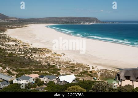 Long Beach gesehen von Chapmans Peak Drive, Noordhoek, Kapstadt, Südafrika Stockfoto