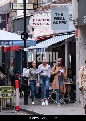 Das Real Greek, Franco Manca, Restaurants in Soho, Teil der Fulham Shore Unternehmensgruppe Stockfoto