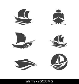 Kreuzfahrtschiff Logo Vorlage Vektor icon Abbildung design Stock Vektor