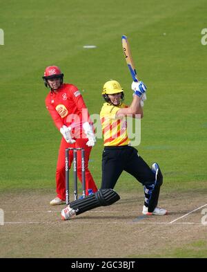 Nat Sciver von Trent Rockets beim Hundertkampf in Sophia Gardens, Cardiff. Bilddatum: Freitag, 6. August 2021. Stockfoto