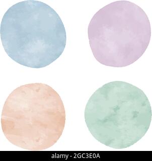Sammlung von runden Pastell Aquarell Formen, Vektor-Illustration Design-Elemente Stock Vektor