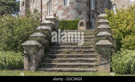 Stufen führen zu einer Burg Stockfoto