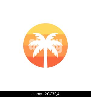 Palm Beach Sommersymbol. Designelement Für Websymbol-Logo-Vorlage. Stock Vektor