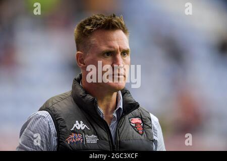 Wigan, Großbritannien. August 2021. Richard Marshall Cheftrainer von Salford Red Devils am 8/6/2021 in Wigan, Großbritannien, im Einsatz. (Foto von Simon Whitehead/News Images/Sipa USA) Quelle: SIPA USA/Alamy Live News Stockfoto