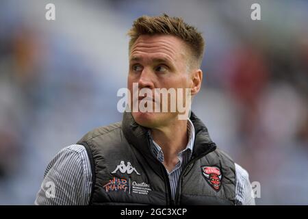 Wigan, Großbritannien. August 2021. Richard Marshall Cheftrainer von Salford Red Devils am 8/6/2021 in Wigan, Großbritannien, im Einsatz. (Foto von Simon Whitehead/News Images/Sipa USA) Quelle: SIPA USA/Alamy Live News Stockfoto