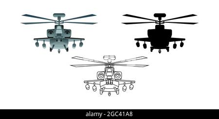 Sammlung von Karikatur der Armee Hubschrauber, Vektor-Illustration Stock Vektor