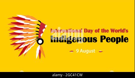 Banner- oder Poster-Design über den Internationalen Tag der indigenen Völker der Welt Stock Vektor