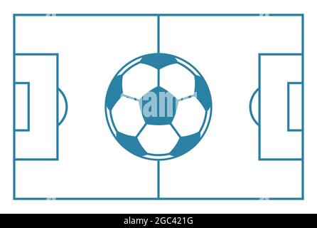 Fußballfeld und Ballsymbol Stock Vektor