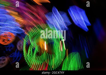 Santa Monica Pier Roller coster Blur Stockfoto