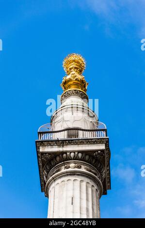 Denkmal für den großen Brand von London Stockfoto