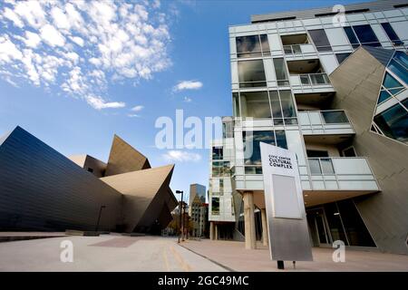 Denver Kunstmuseum und Eigentumswohnungen Residenzen Stockfoto