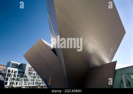 Denver Art Museum und Ferienwohnungen Stockfoto