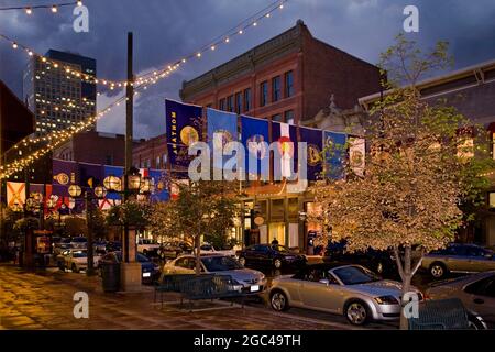 Larimer Square Dusk Denver CO Stockfoto