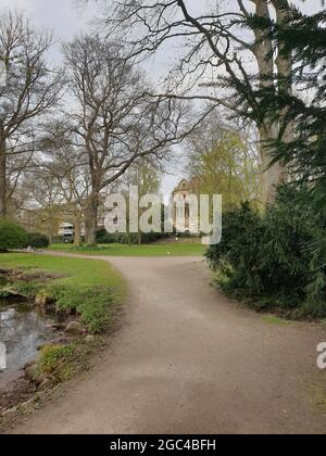 Blick auf die Villa Josef Thyssen im Thyssen Park in Mülheim Stockfoto