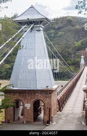 Puente de Ockidente (Westbrücke) in Santa Fe de Antioquia, Kolumbien Stockfoto