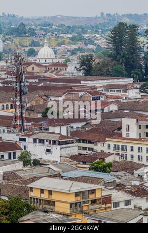 Luftaufnahme von Popayan, Kolumbien Stockfoto