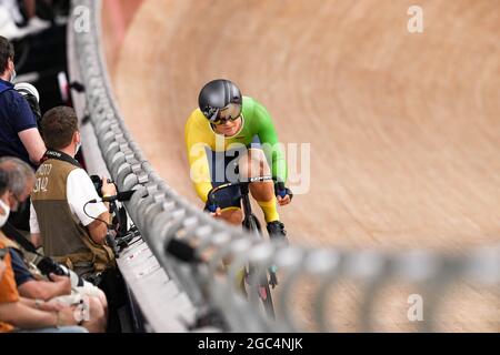 Shizuoka, Japan. August 2021. Simona Krupeckaite (LTU) Radfahren : Sprint-Qualifikation der Frauen während der Olympischen Spiele 2020 in Tokio auf dem Izu Velodrome in Shizuoka, Japan. Quelle: Shutaro Mochizuki/AFLO/Alamy Live News Stockfoto