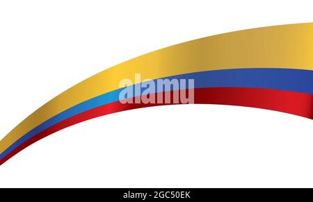 Isolierte kolumbianische Flagge mit gelben, blauen und roten Streifen auf weißem Hintergrund. Stock Vektor