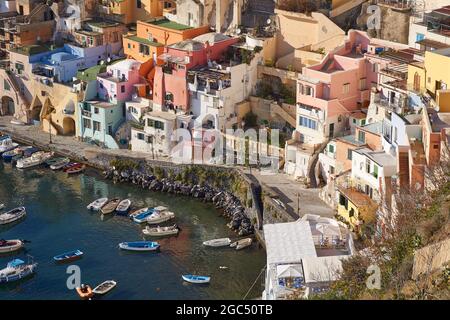 Marina Corricella - Procida Island, Bucht von Neapel, Italien Stockfoto