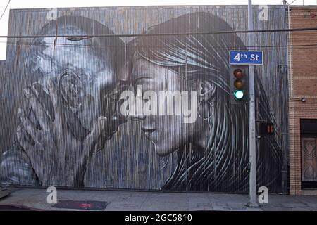 Wandbild von Christina Angelina. Das Arts District. Downtown Los Angeles, Kalifornien, USA Stockfoto