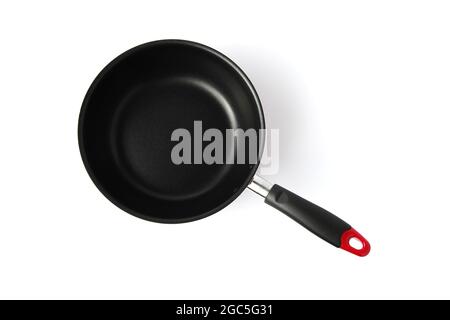 Bratpfanne Pfanne Wok isoliert auf weißem Hintergrund Stockfoto